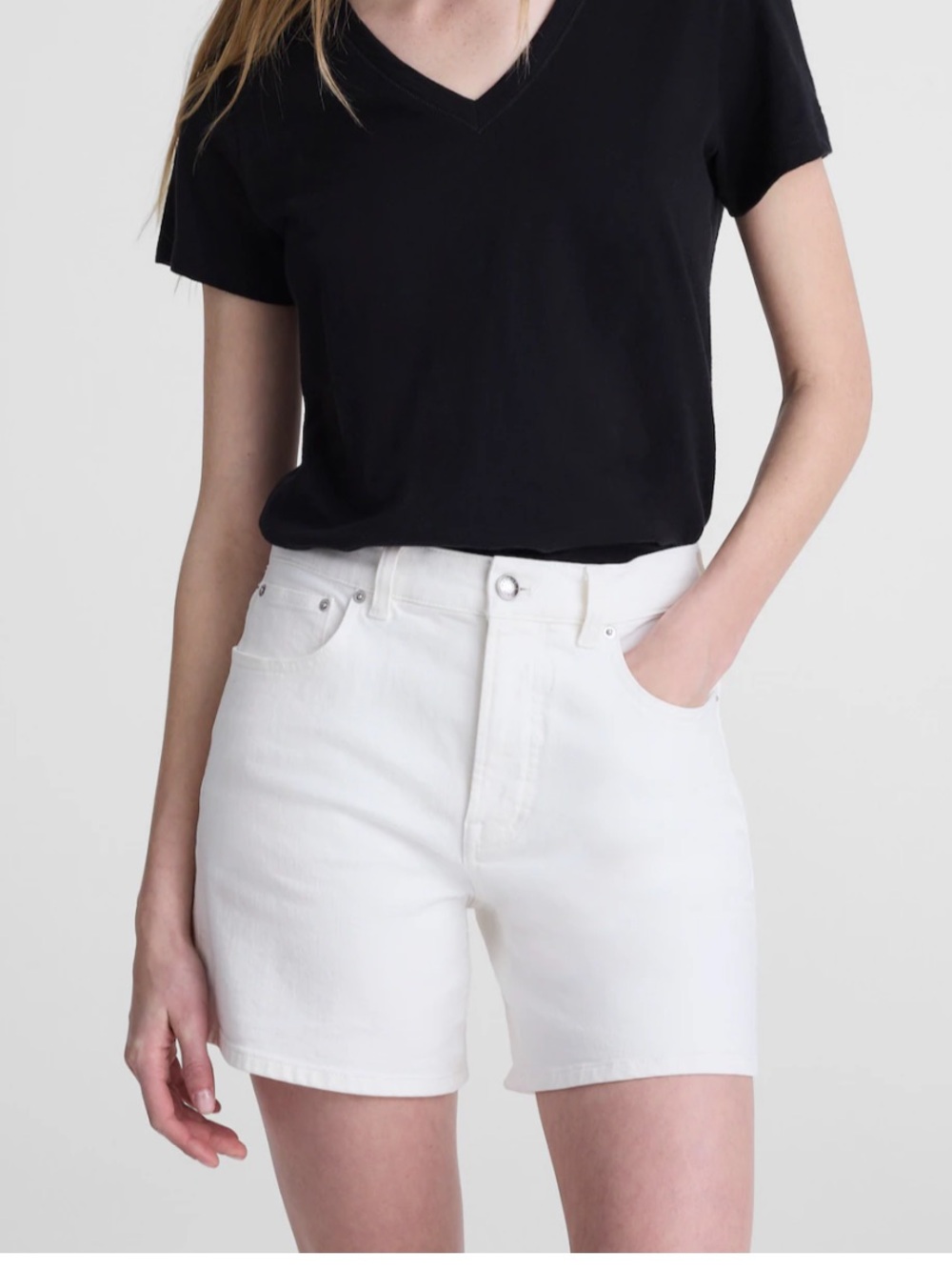 The Perfect Vintage Mid-Length Jean White Short 27